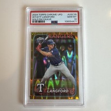 2024 topps chrome Update Wyatt Langford Rookie Gold Raywave /50 PSA 10 GEM MINT