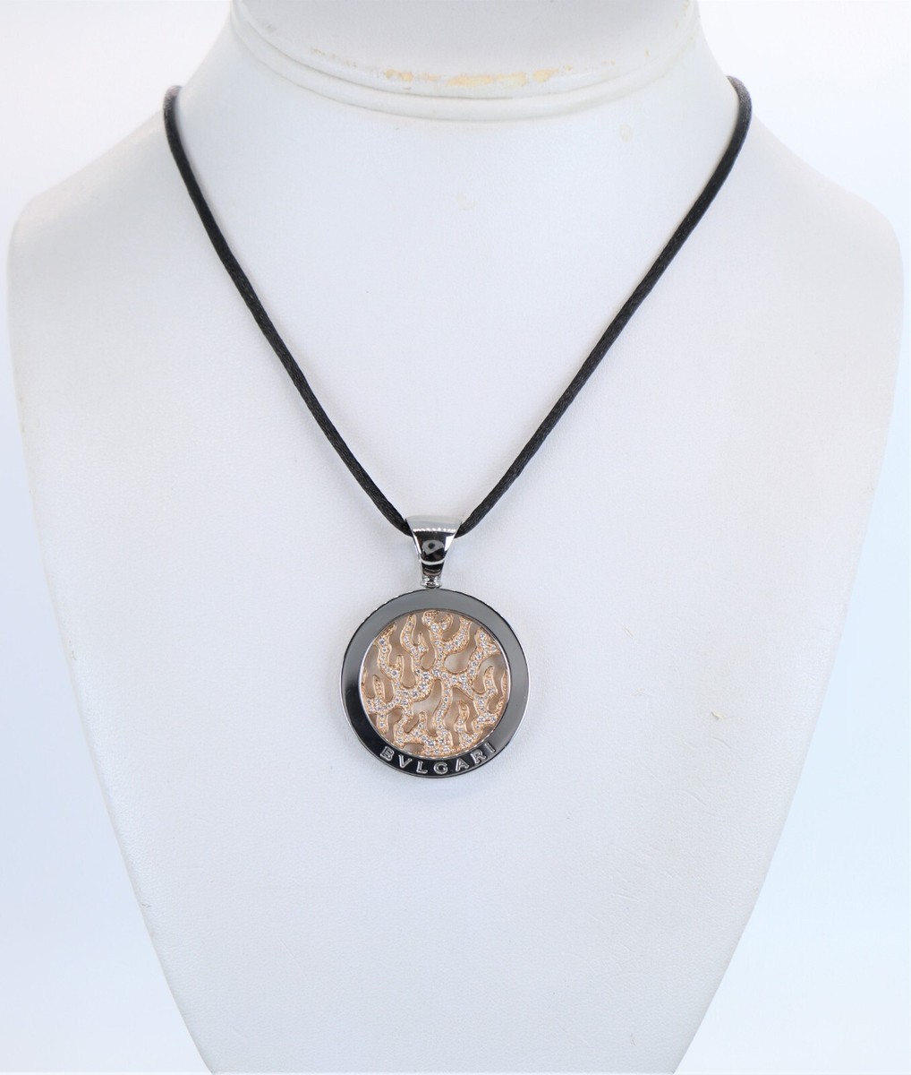 Bvlgari Bulgari 18K Yellow Gold Steel Tondo Fire Circle Pendant