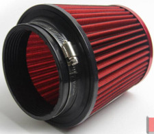 3 Universal High Flow Short Ram Cold Intake Round Cone Air Filter Red