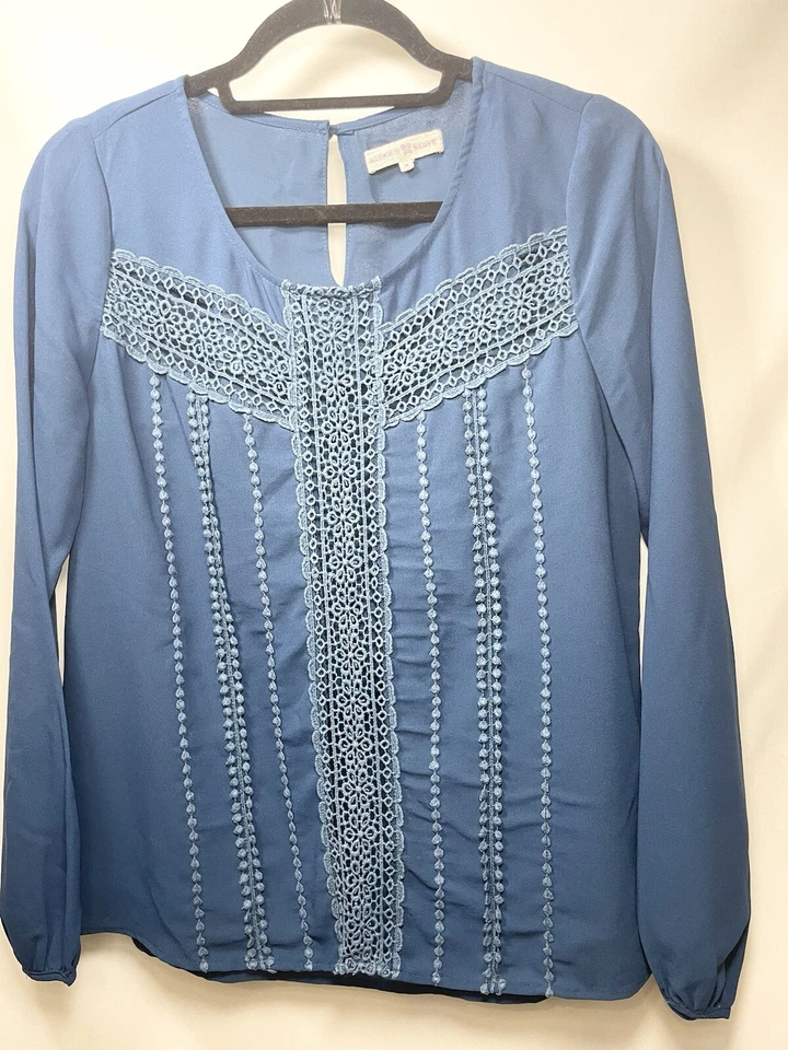 Blusa hippie ALTAR’D STATE Anthropologie Top Talla Pequeña Encaje Aqua Boho Festival