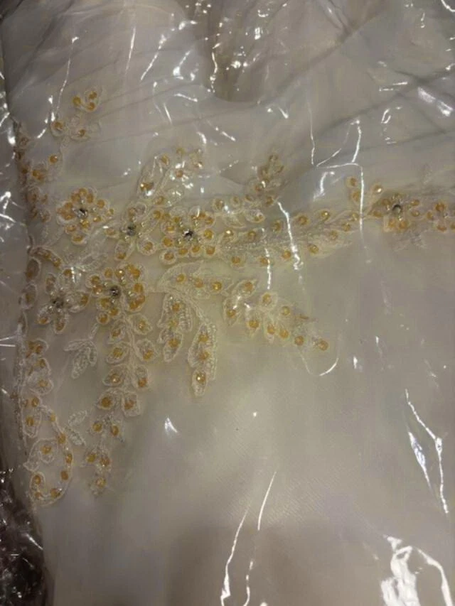 Maggie Sottero Madge Ivory Strapless Organza Wedding Gown Dress Size 12 $1200 - Image 4 of 4