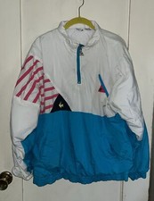 Le Coq Sportif Womens 80s Track Jacket Vintage Nylon L