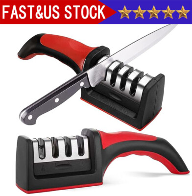 Knife Sharpener Professional Ceramic Tungsten Kitchen Sharpening System 4 Stage