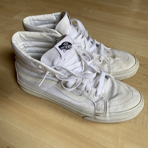 white canvas sk8 hi