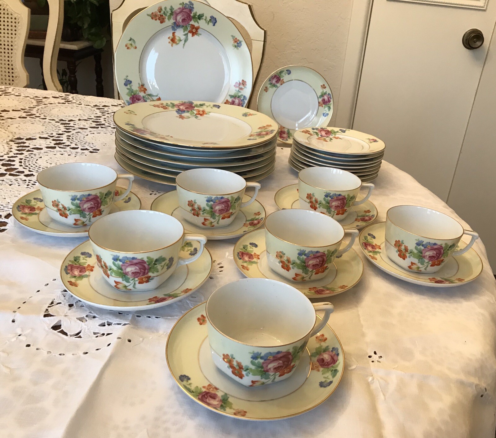 Vintage TK ThunyBohemia Czechoslovakia China Lexington Yellow Floral