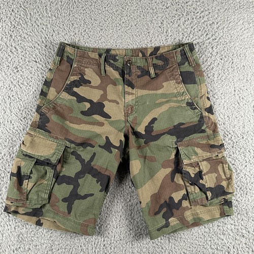 Gap Shorts Mens 30 Military Tactical Green Camo Cargo Y2k Ripstop