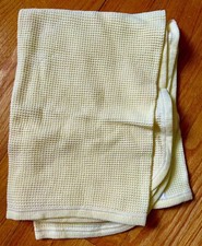 Vintage Baby Morgan Yellow Receiving Blanket - New Nwot 30"x40" Waffle Thermal