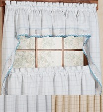 Adirondack Cotton Kitchen Window Curtains - 38" Swag Pair