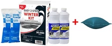 Swimming Pool Winter Kit Powder & Liquid 20,000 Gallon with 4'x4' Air Pillow *