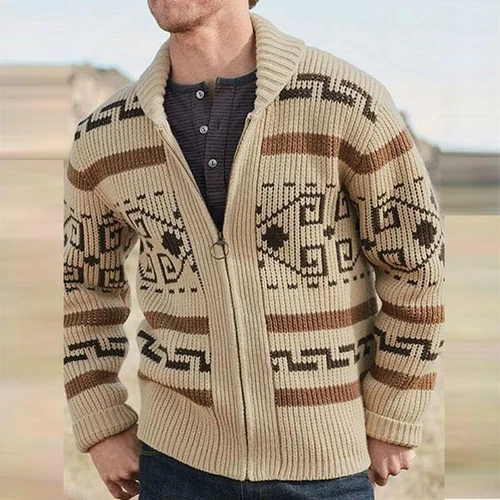 Mens Sweater Big Lebowski Cardigan Zip Up Knit Jeffery Adult Movie Costume New - Picture 3 of 12