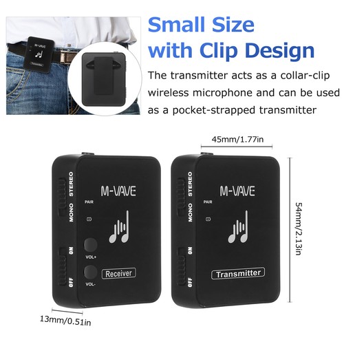 M-VAVE WP-10 2.4G Wireless in-Ear Monitor System Transmitter Receiver 5CH H4N0 - Picture 3 of 17