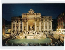 Postcard Trevi Fountain at Night Rome Italy