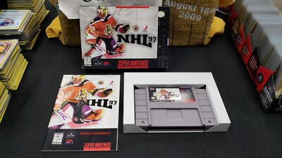 CIB NHL 97 HOCKEY SUPER NINTENDO SNES VIDEO GAME COMPLETE IN BOX W/ PROTECTOR