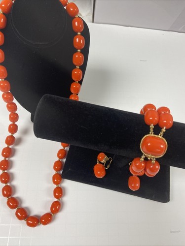 Vintage Marvella Jewelry Set Faux Pearl Necklace & Bracelet & Earnings - 第 12/12 張圖片