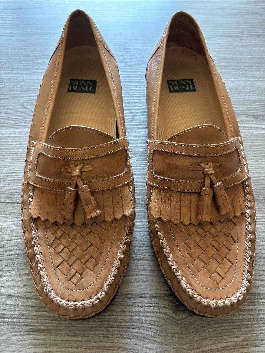 Nunn Bush Shoes Mens Size 10M Brown Leather Loafers‎ Woven Tassel Slip On Dress 2009350_Cognac?wid=400&hei=400  main image 3