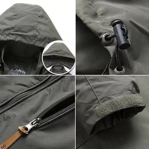 Giacca a vento uomo cappuccio giacca antipioggia outdoor giacca a vento ciclismo di transizione - Foto 12 di 30