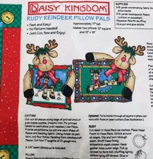 Daisy Kingdom Rudy Reindeer Pillow Pals Cut Sew Fabric Panel #1175 Christmas