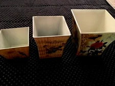 Set of Flower Base Le Lilas (3 Pcs) w/ Flowers, Birds and Butterflies Designed