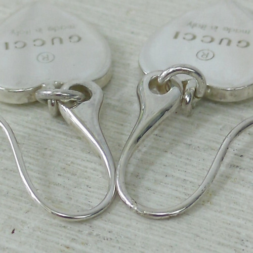 GUCCI Silver 925 Trademark Heart Earrings, Made in Italy [VG