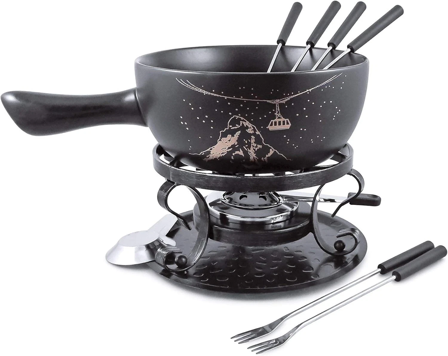 Gruyere 9 Piece Ceramic Fondue Set, Black
Opens in a new window or tab