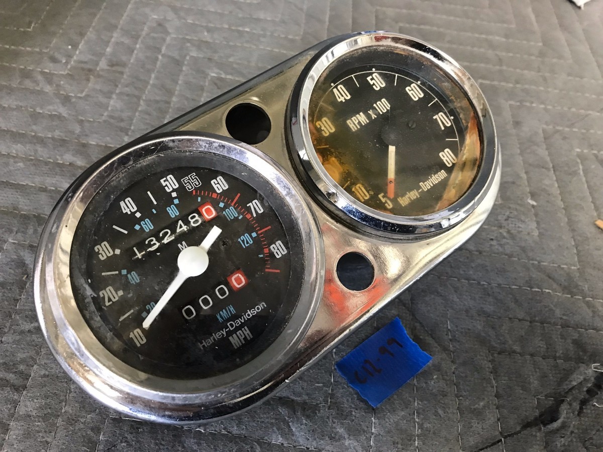 Harley-Davidson Shovelhead Speedometer Tachometer Gauges | eBay