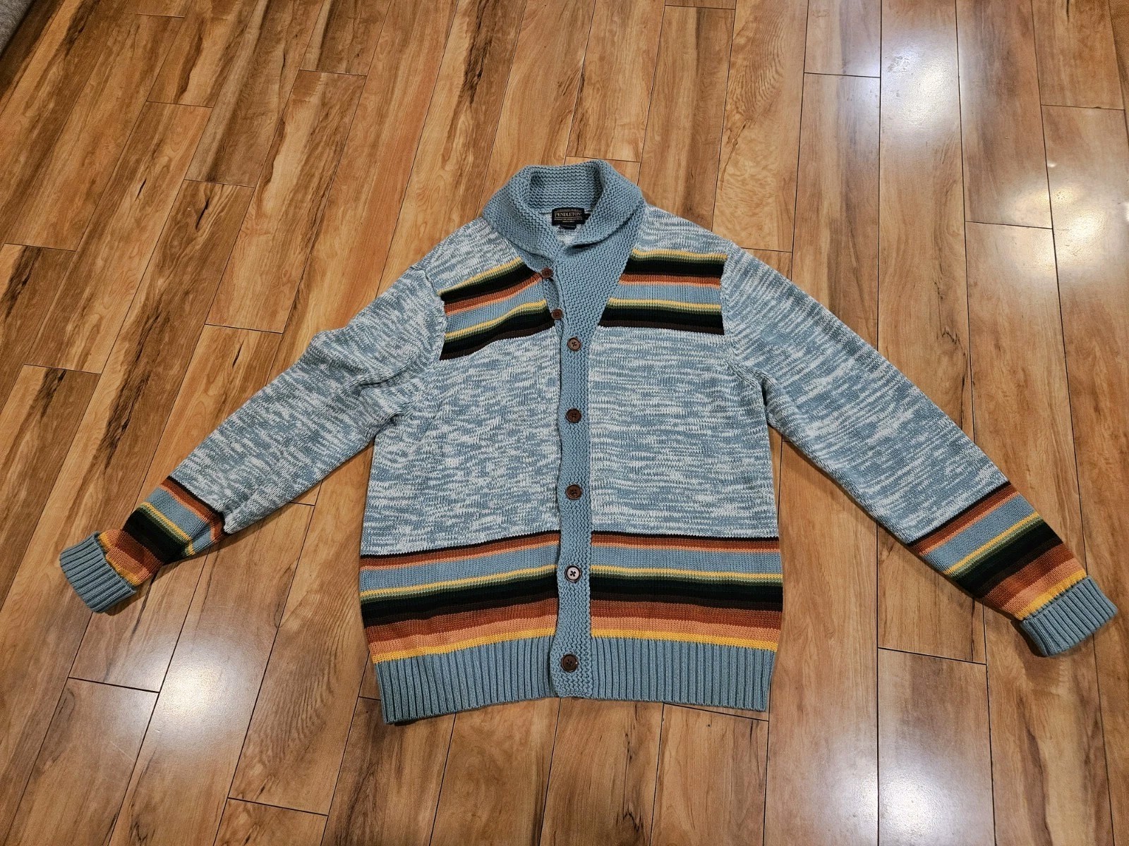 Mens Multicolor Pendleton  Button Cardigan Sweate… - image 1