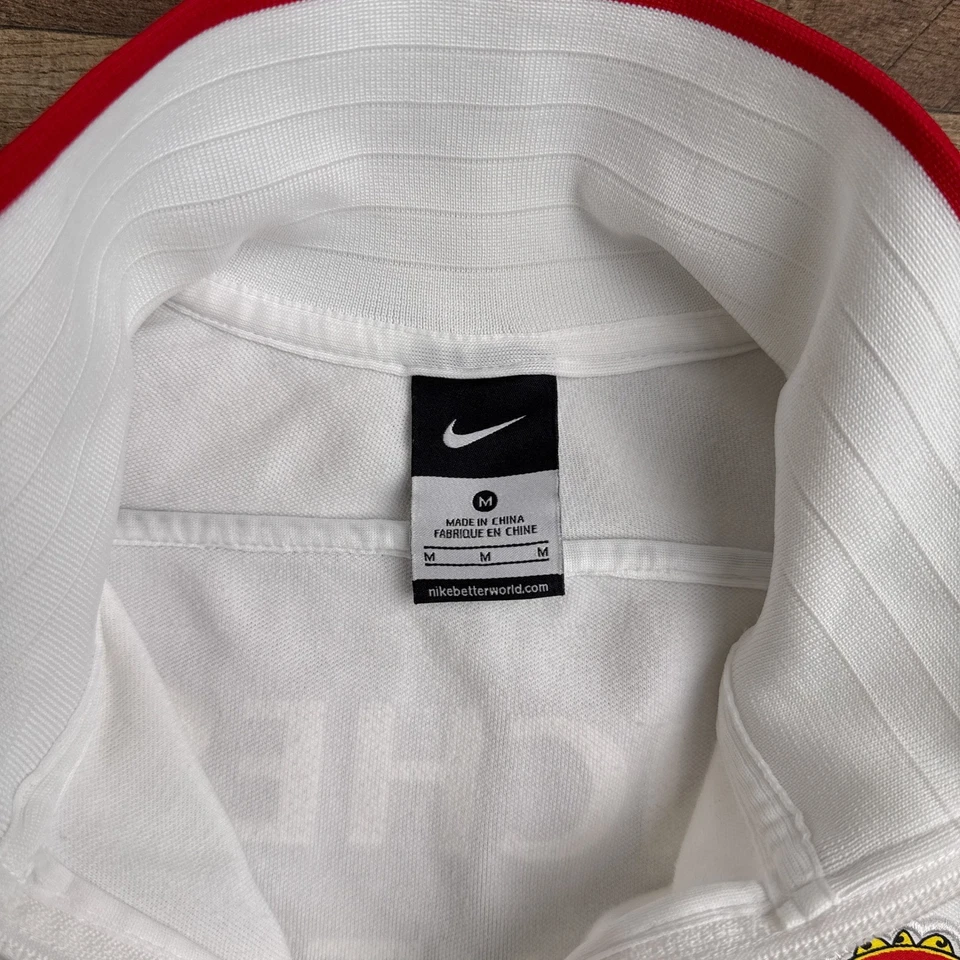 Manchester United Track Jacket White Red Soccer Zip Up Nike Mens Medium 2011 - Image 3 of 4