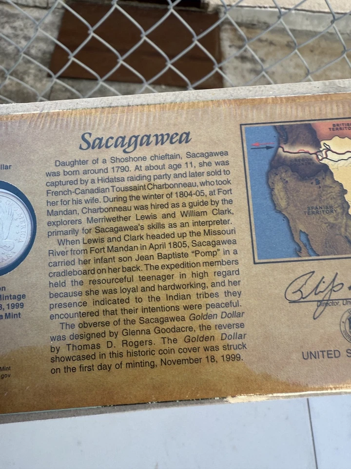 Golden Dollar Coin Sacagawea 2000-P Struck on First Day of Mintage (M1) USA 1999 - Image 4 of 4