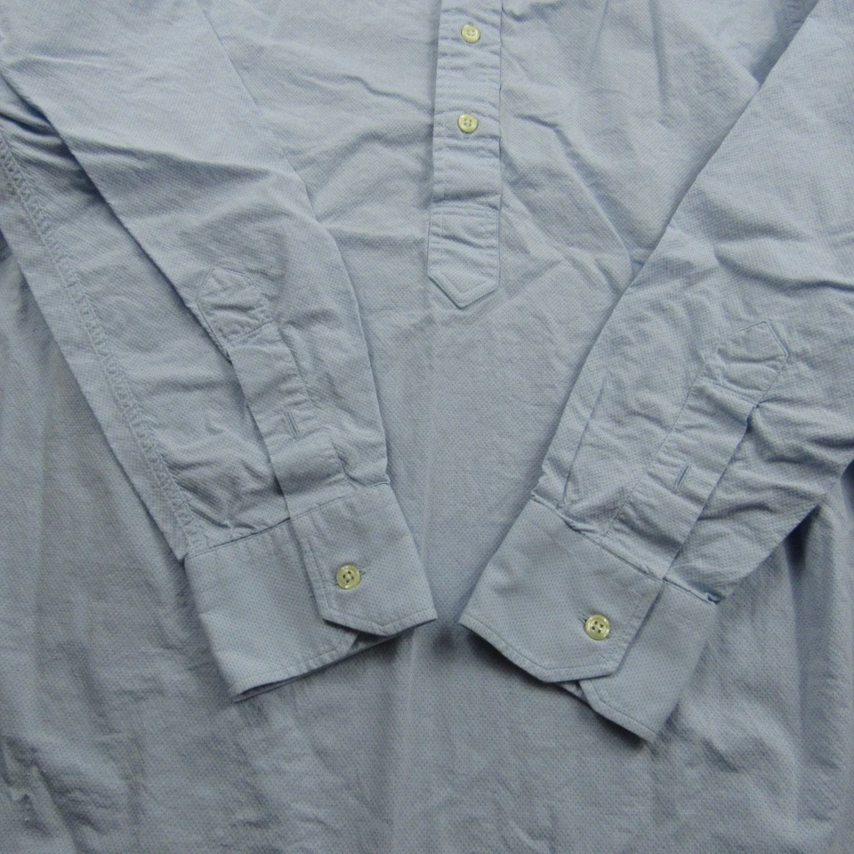 Gitman Bros Shirt Mens Large Blue Popover Polka Dot Long Sleeve Cotton USA Made - Image 4 of 4