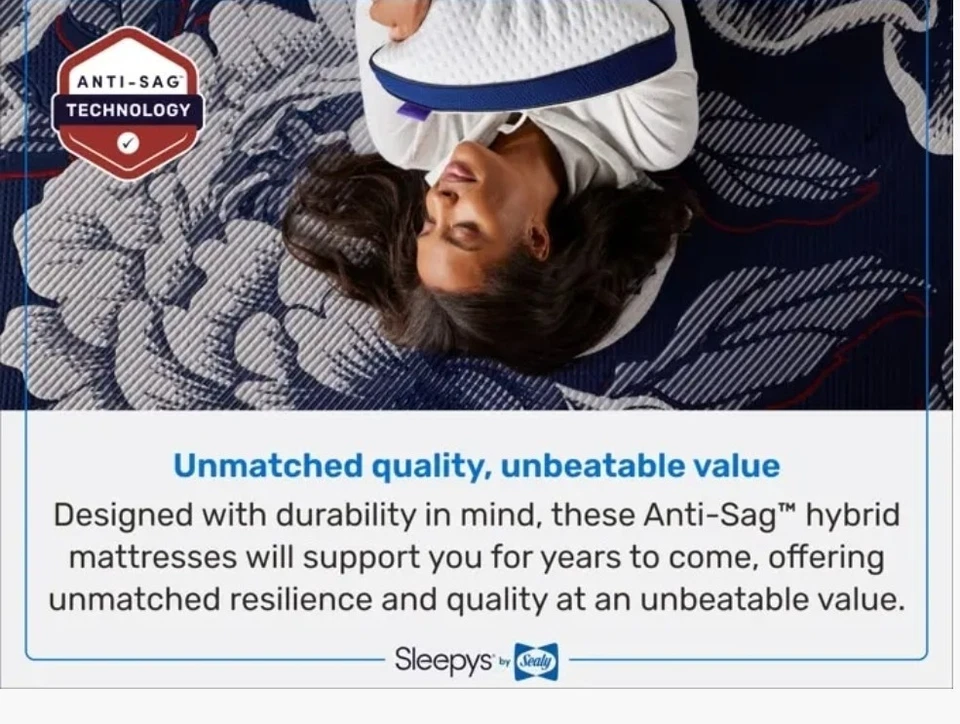 Гибридный матрас премиум-класса Sleepy's By Sealy высокой четкости - Изображение 4 из 4