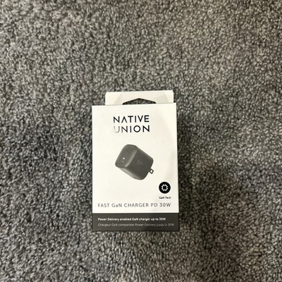 NEW Native Union Black Fast GAN Compact USB-C Charger U.S Plug PD 30W
