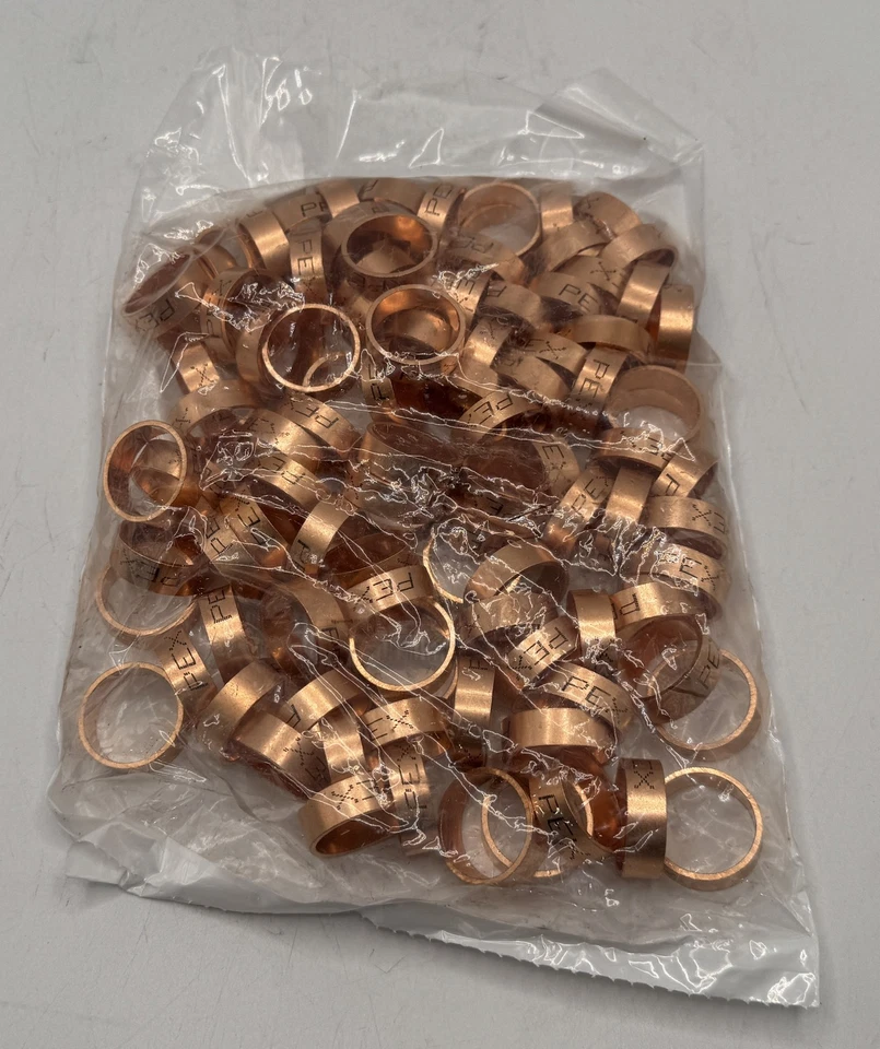 Viega PureFlow 43640 Copper PEX Crimp Ring 3/4" Lot of 3 Packs of 100 New - Image 4 of 4