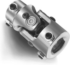 1" Round x 1" Round Steering Universal Joint Single U Joint Shaft,Total Chrome