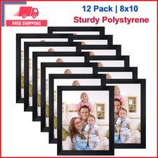 Black 8x10 Picture Frame Bulk, Multi 8 x 10 Photo Frames Set For Wall, 12 Pack