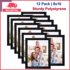 Black 8x10 Picture Frame Bulk, Multi 8 x 10 Photo Frames Set For Wall, 12 Pack