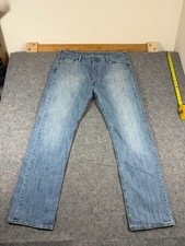 Levis 501 Jeans Mens 36x31 Blue Button Fly Denim Pants Faded Straight