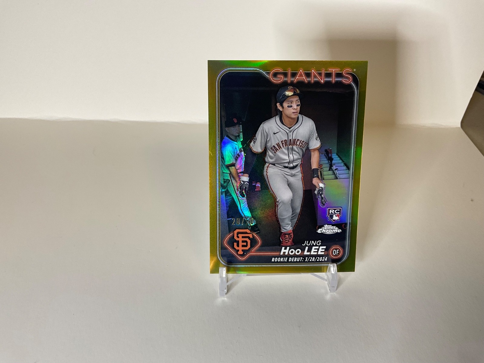 2024 Topps Chrome Update Jung Hoo Lee true gold refractor /50. Rookie debut