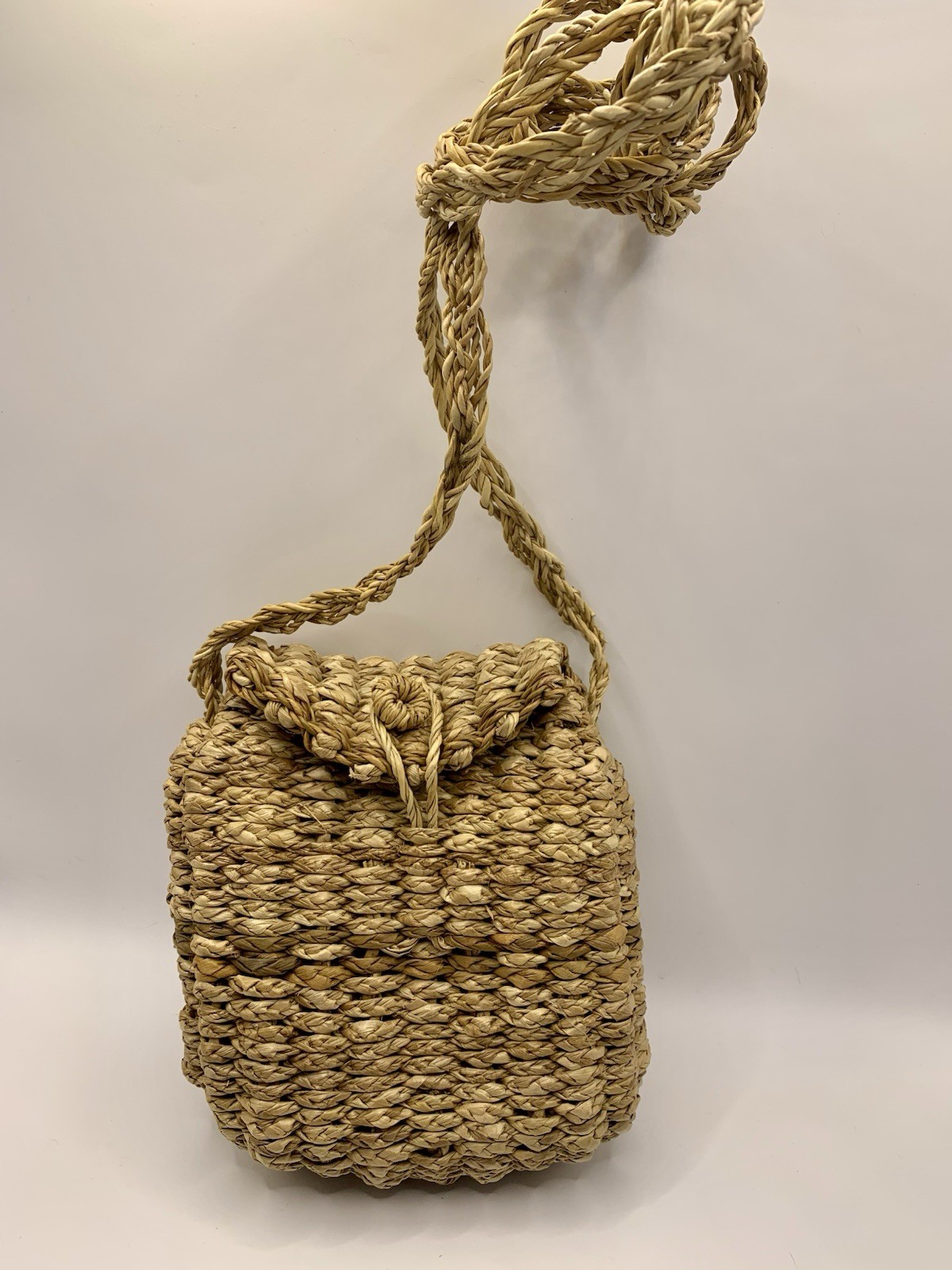 Woven Straw/Rattan/Rope Bag with Braided Strap Vintage Purse Fish Bag Style