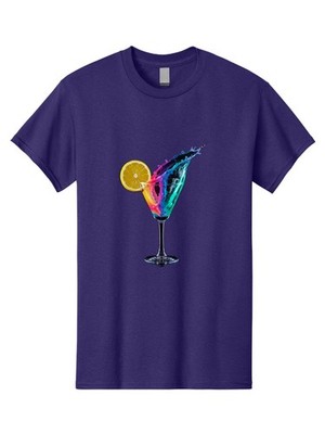 Rainbow-Cocktail Mens Graphic Tee, 100% Cotton, Casual Summer Wear