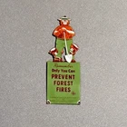 VINTAGE SMOKEY BEAR FOREST PORCELAIN SIGN CAR GAS TRUCK OIL MOTORCYCLE