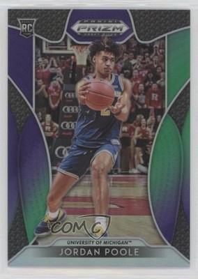 2019 Panini Prizm Draft Picks Purple & Green /199 Jordan Poole #92 Rookie RC b8h