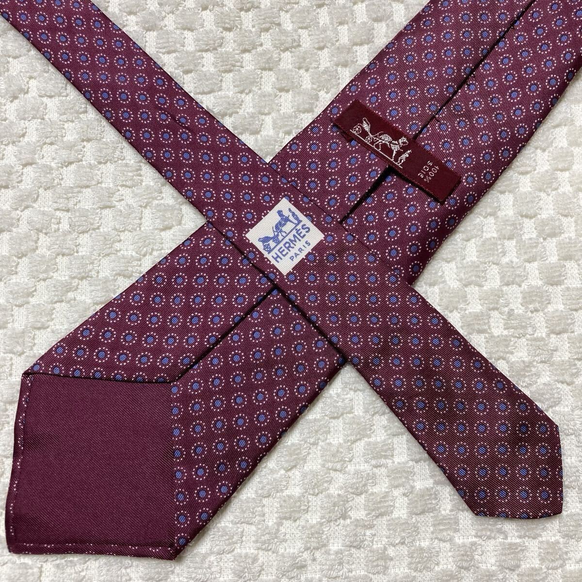 Condition HERMES Tie Small Pattern Circle Dots Al… - image 5