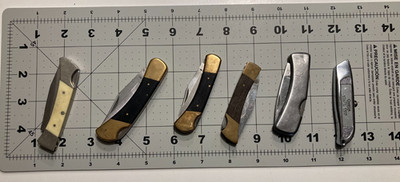 Lot 6 Small Pocket Knives; 5 single lock blades and one mini utility knife