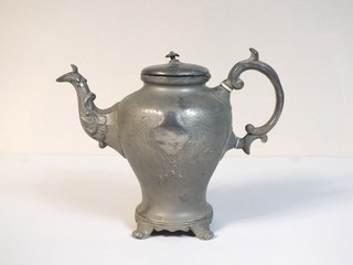 Antique Early 20th Century Kirby Sheffield 6.5 Pint Pewter Teapot
