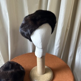 Mink Beret Natural Med Vintage 60s