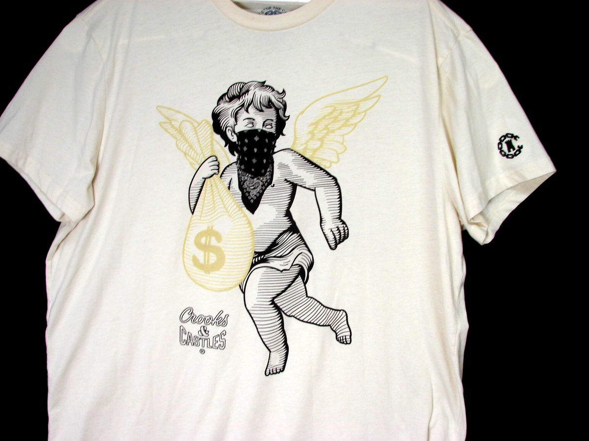 Crooks & Castles Cherub Bandana Graphic T Shirt Streetwear Mens