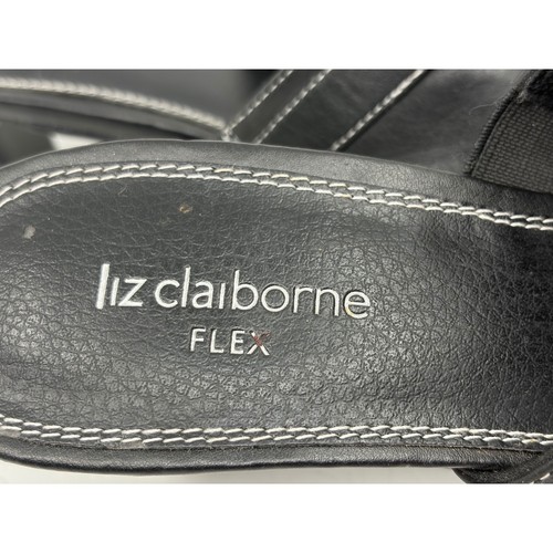 Liz Claiborne Flex Bree Black Leather Buckle Mules Pointed Toe Block Heel 7.5M - Picture 6 of 9