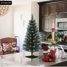 3FT PreLit Frosted Christmas Tree 20warm white LED Light 98Tips Battery Operated