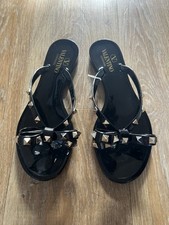 Image of NEW Valentino Garavini Rockstud Rubber Sandals in Black EU 39