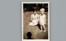 Antique 1940's Nanny Watching The Kids - Black & White Photography Photos